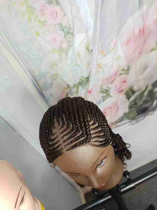 Kira Dark Brown Micro Cornrow Braids