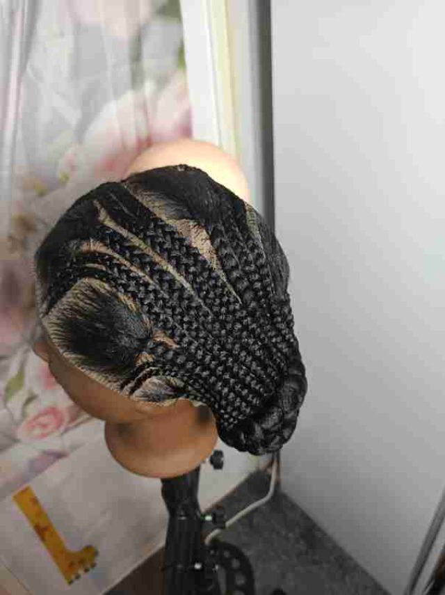 Black Micro Cornrow Braided Wig